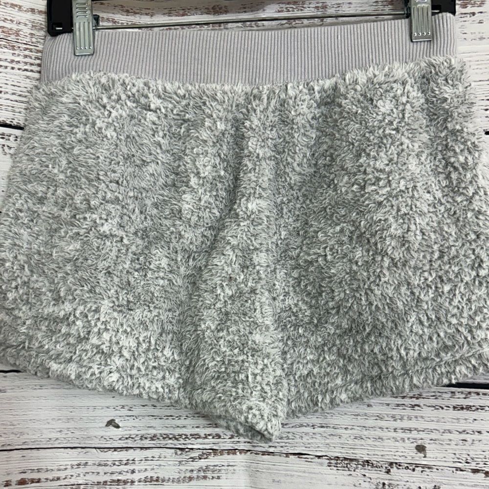 Aerie Shorts Womens‎ Size Small Sherpa Gray lounge Dream Fuzzy Cozy Home